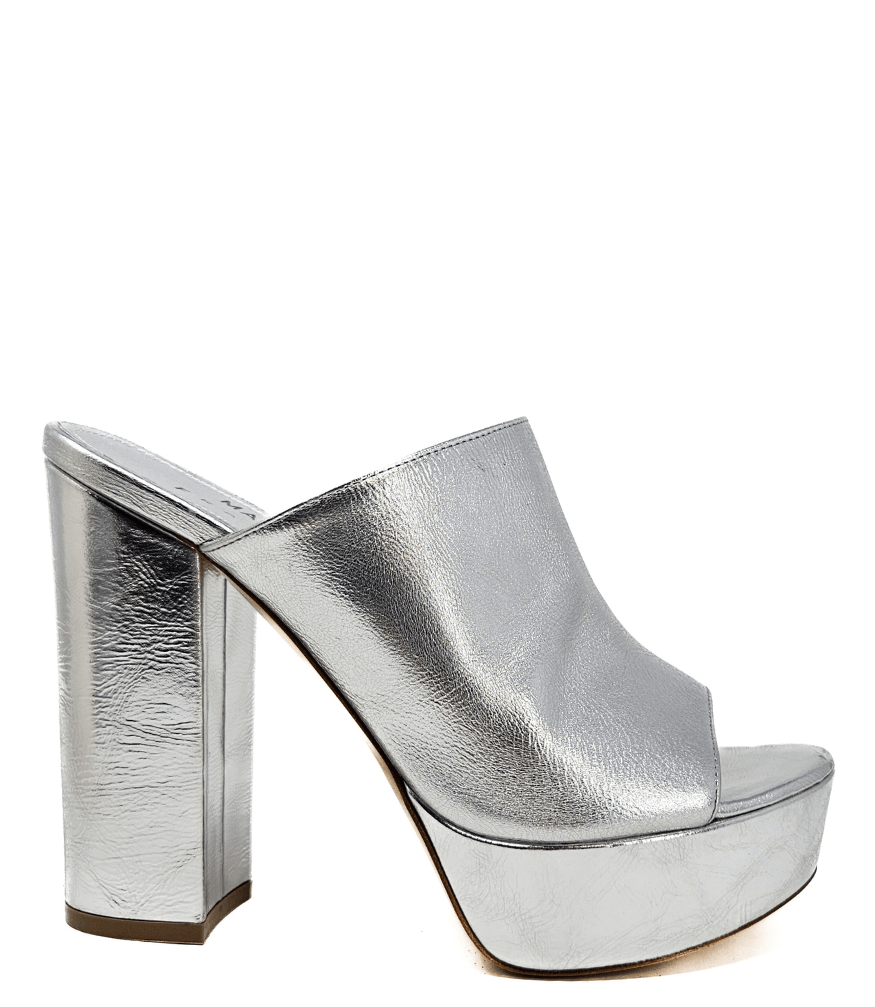 Madison Maison Marilu Silver Open Toe Platform Sandal