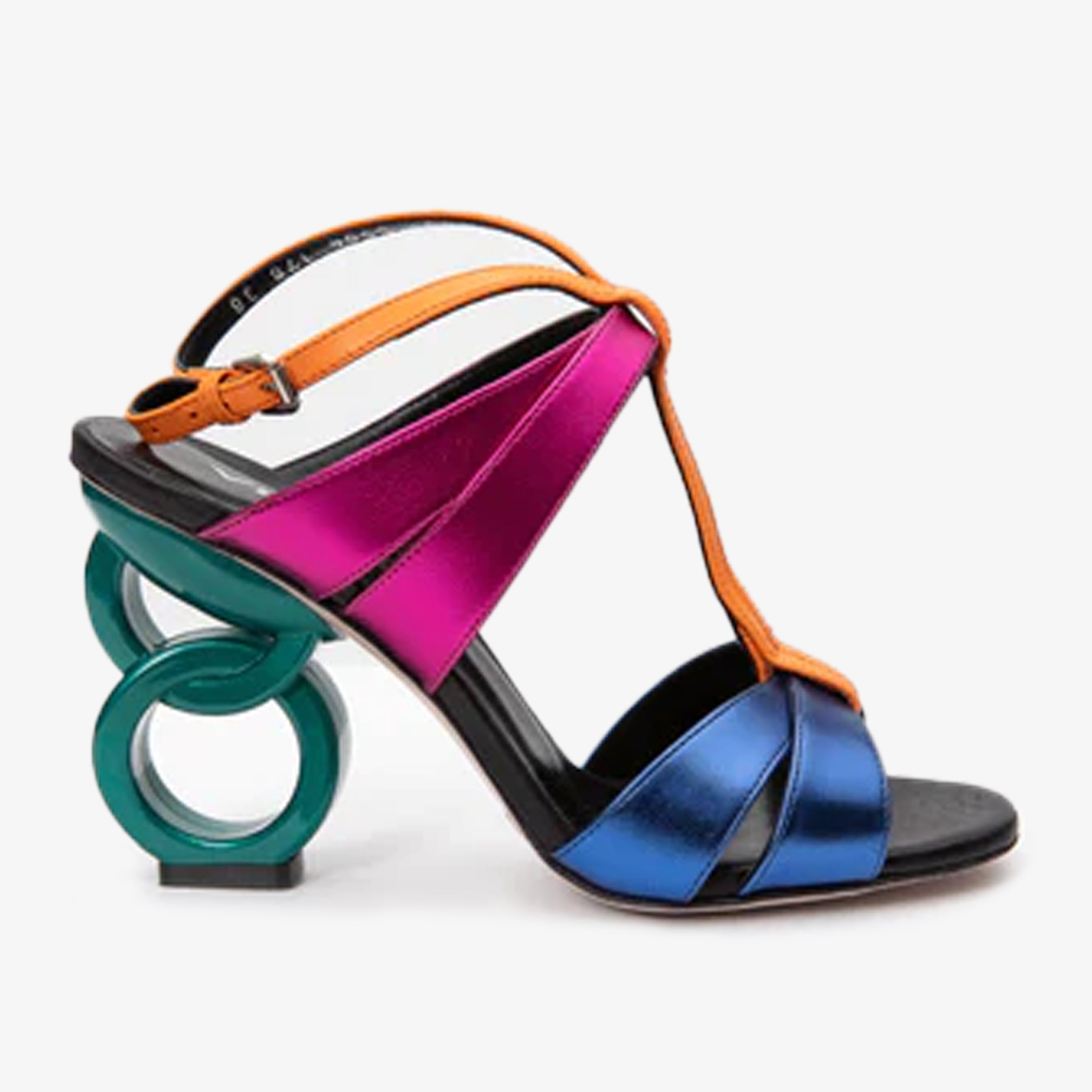Vinci Leather Shoes The Duffryn Multicolor T-Strap Leather Women Sandal