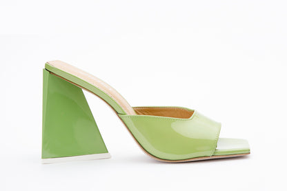 The Butterfly Block Heel Green Patent Leather Sandal Final Sale!
