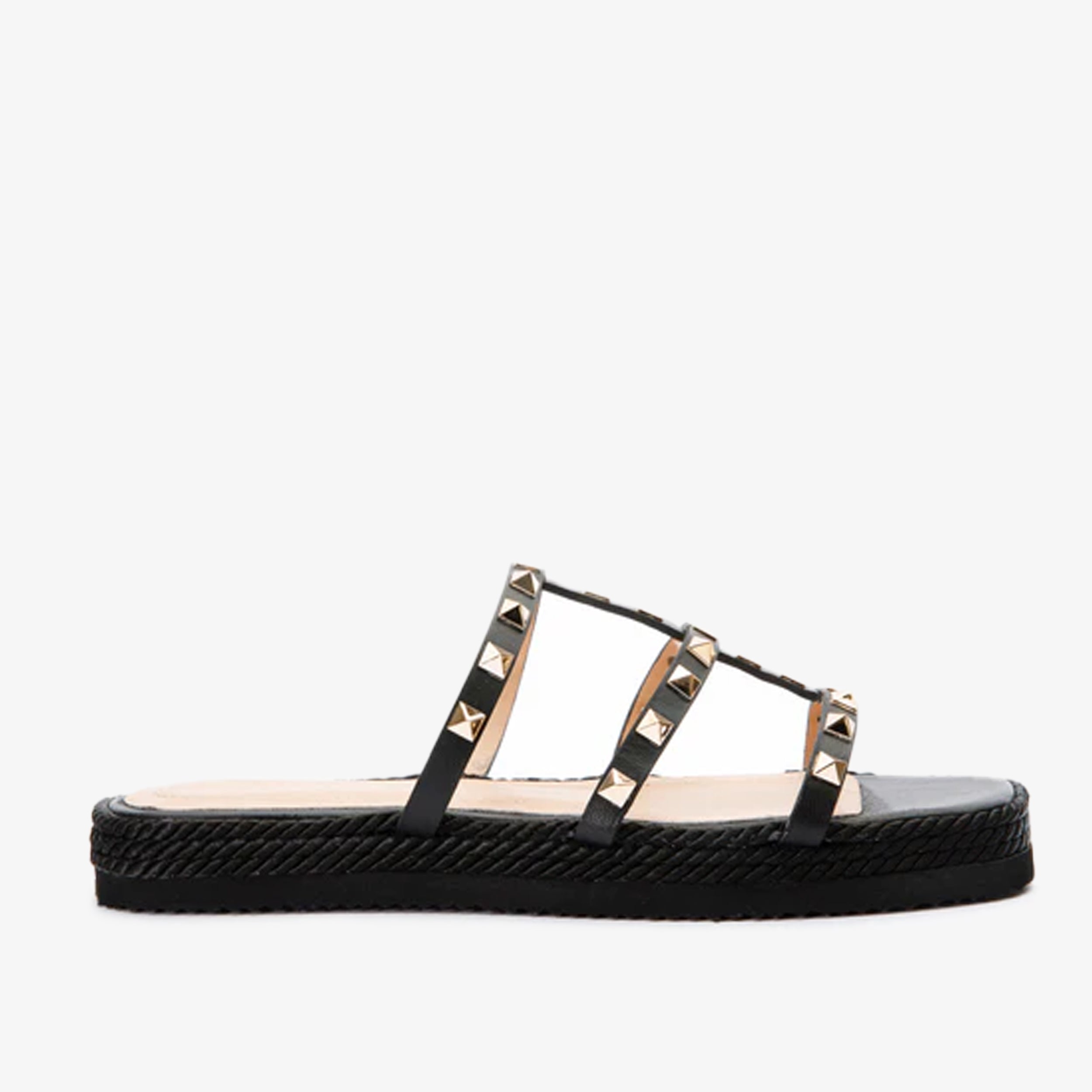 The Seul Black Leather Multi Strap Flat Women Sandal Final Sale!