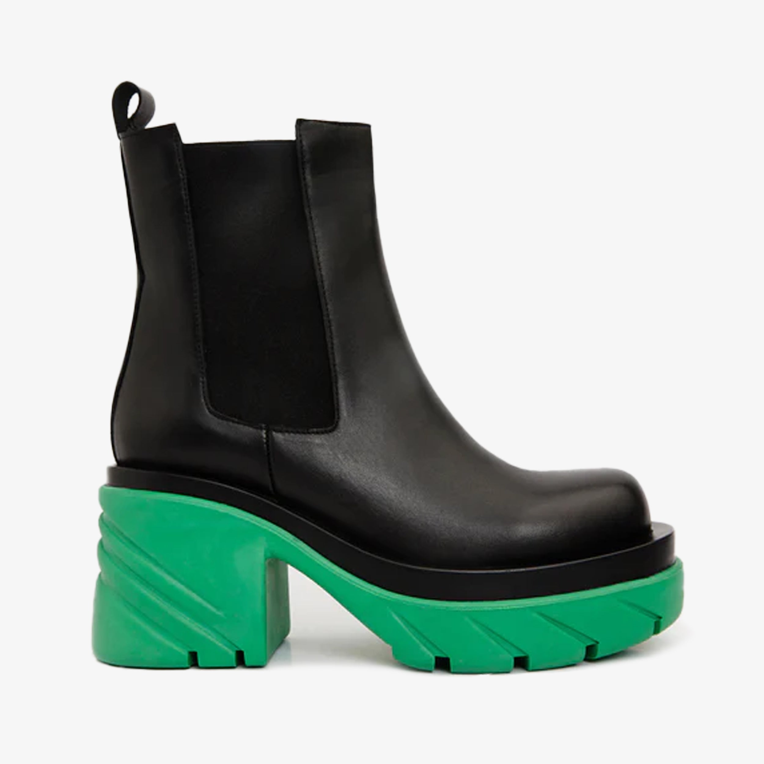 The Olga Black & Green Leather Mid Calf Women Boot Final Sale!