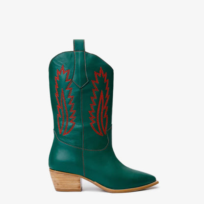 The Togg Green Leather Cowboy Women Boot Final Sale!