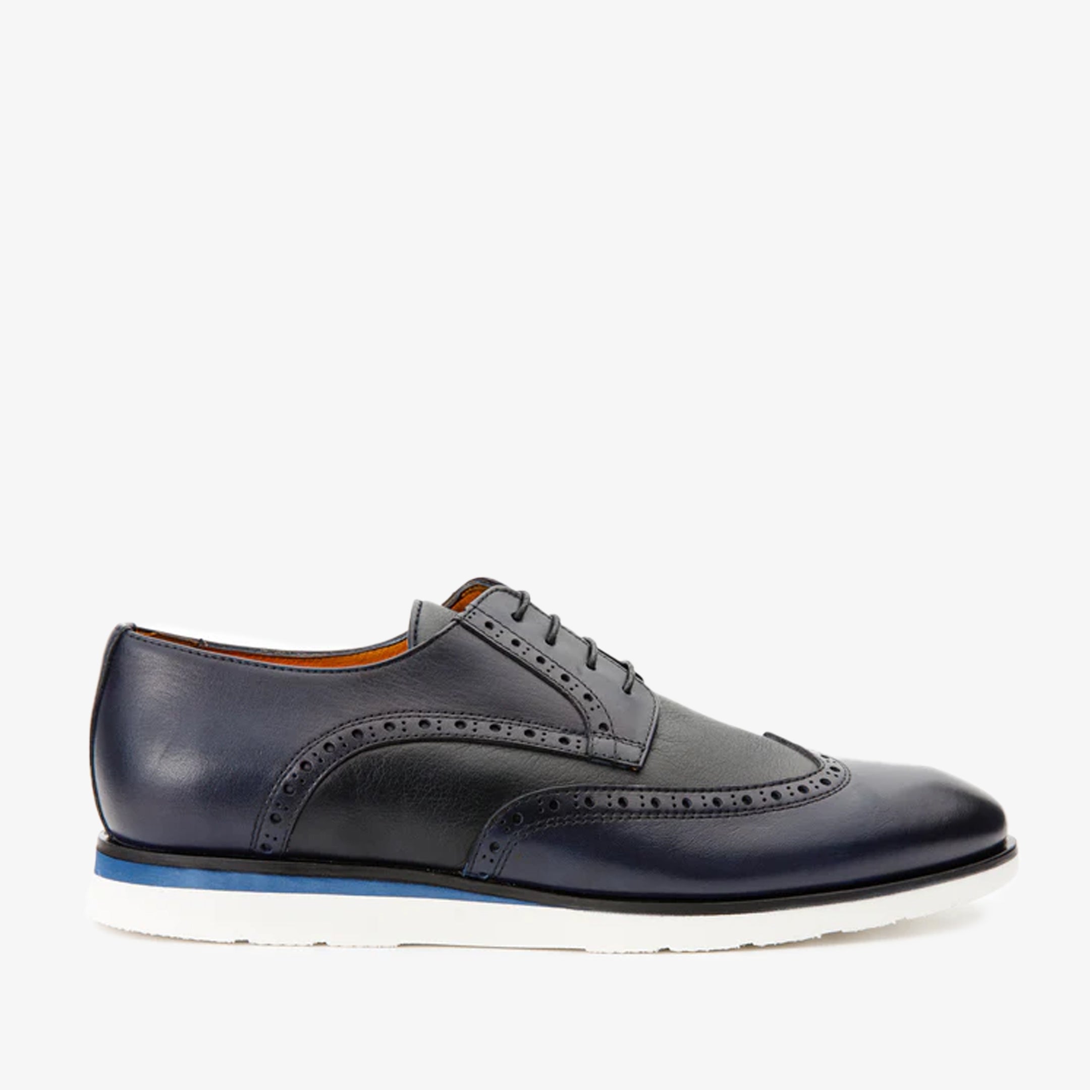 The Molise Navy Blue Wingtip Semi Brogue Derby Men Shoe  Final Sale!