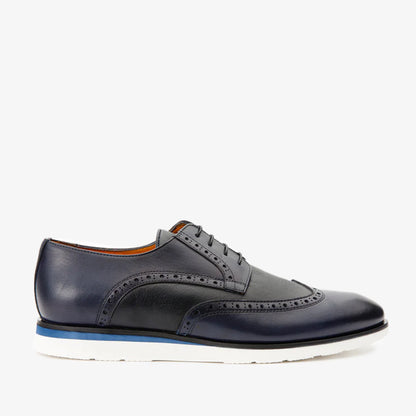 The Molise Navy Blue Wingtip Semi Brogue Derby Men Shoe  Final Sale!
