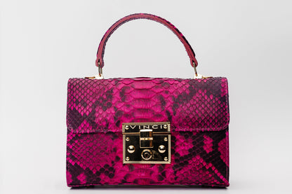 The Queen Fuchsia Leather Handbag