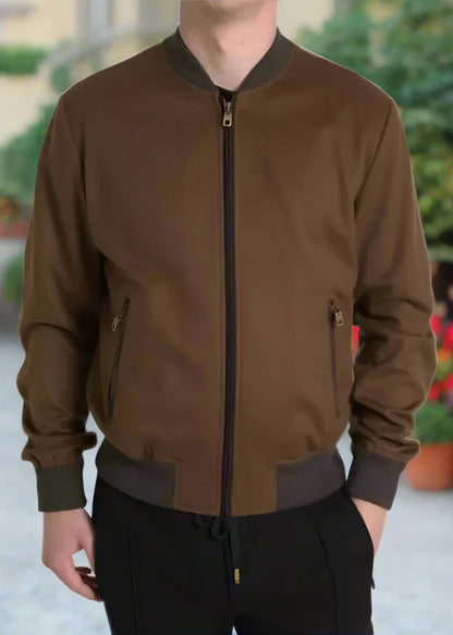 Dolce And Gabbana Full Zip Bomber Men's Cashmere Brown