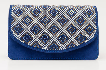 The Nampula Sax Blue Glitter Leather Handbag