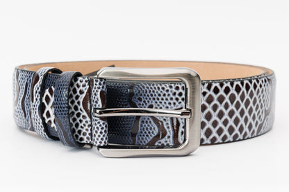 The Milano Black/White Leather Belt Limited Edition
