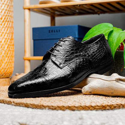 21 - 532 - Bkm Andrea Crocodile Lace Up, Black Shop by Zelli Italia – Don't Panic Shoes