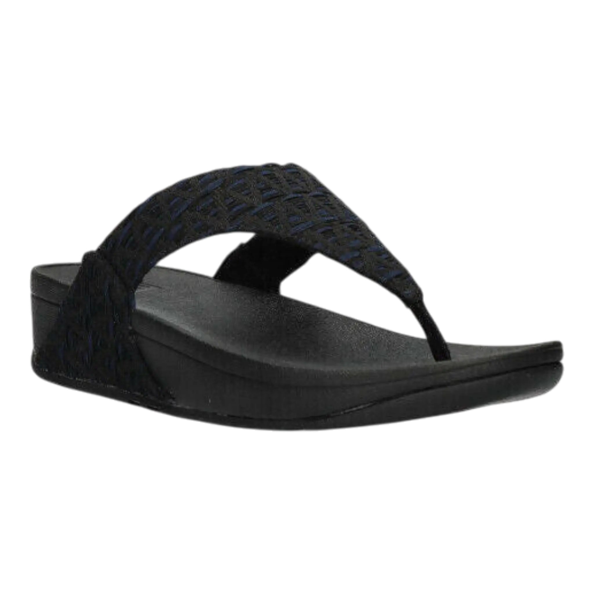FitFlop Lulu Toe Post Women's Geo Webbing Black FZ3-231