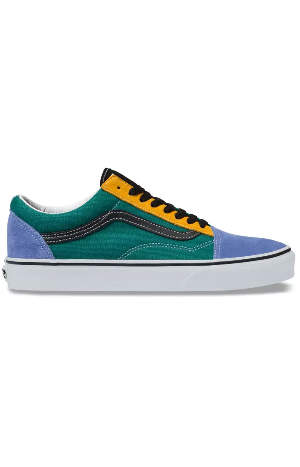 Pair of (BV5TGN) Mix & Match Old Skool Shoes in Cadmium Yellow/Tidepool colorway