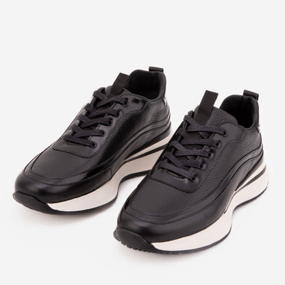 The Modena Black Leather Men Sneaker