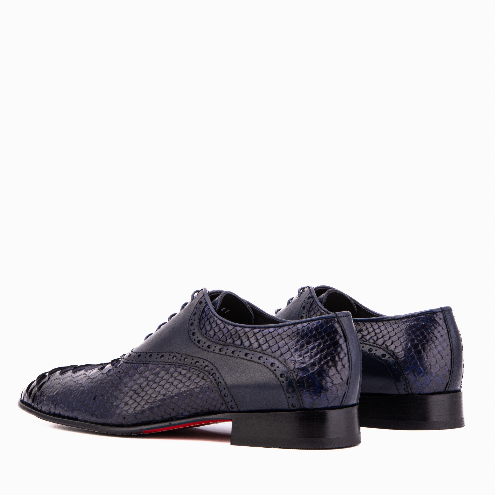 The Varenne Navy Pythn Leather Oxford Men Shoe
