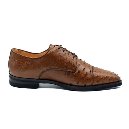 23 - 538 - Bdy Andrea Ostrich Quill Lace Up, Brandy Sale by Zelli Italia – Don't Panic Shoes