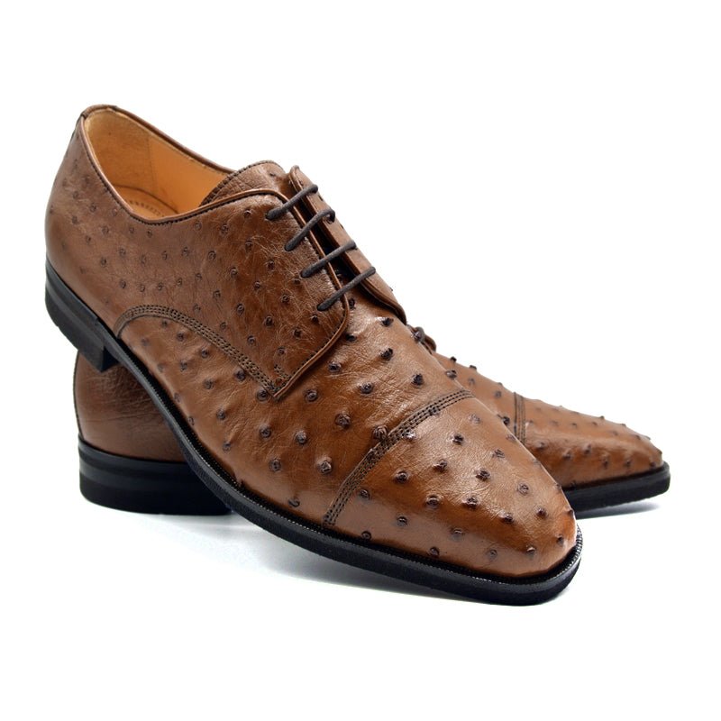 23 - 538 - Bdy Andrea Ostrich Quill Lace Up, Brandy Sale by Zelli Italia – Don't Panic Shoes