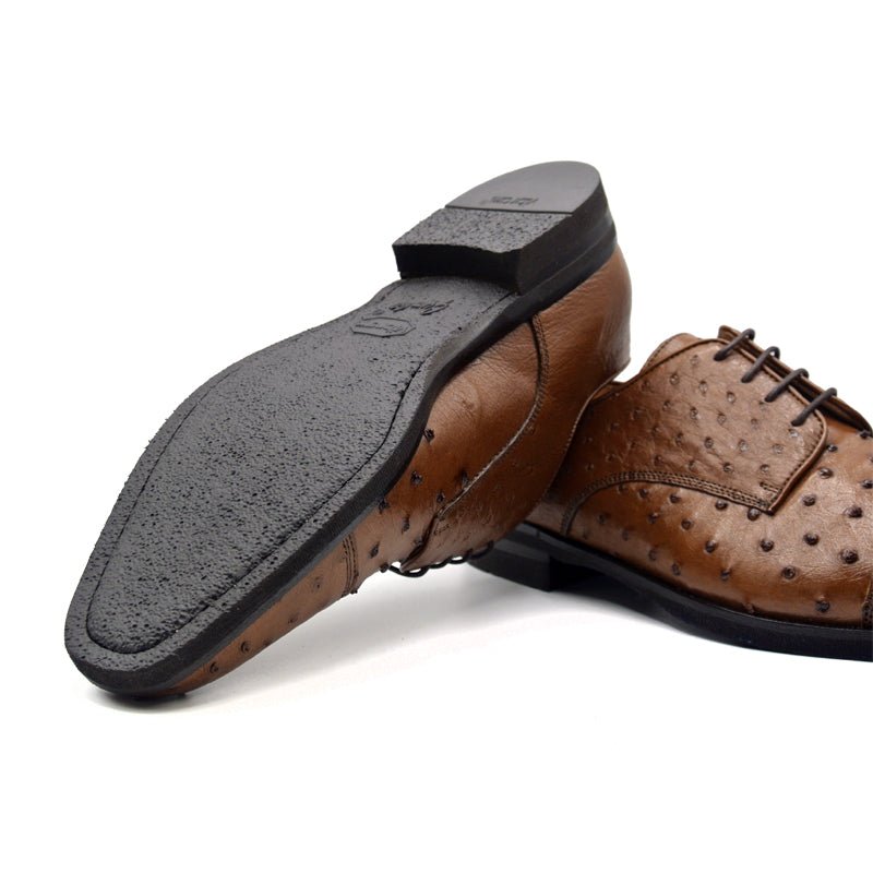 23 - 538 - Bdy Andrea Ostrich Quill Lace Up, Brandy Sale by Zelli Italia – Don't Panic Shoes