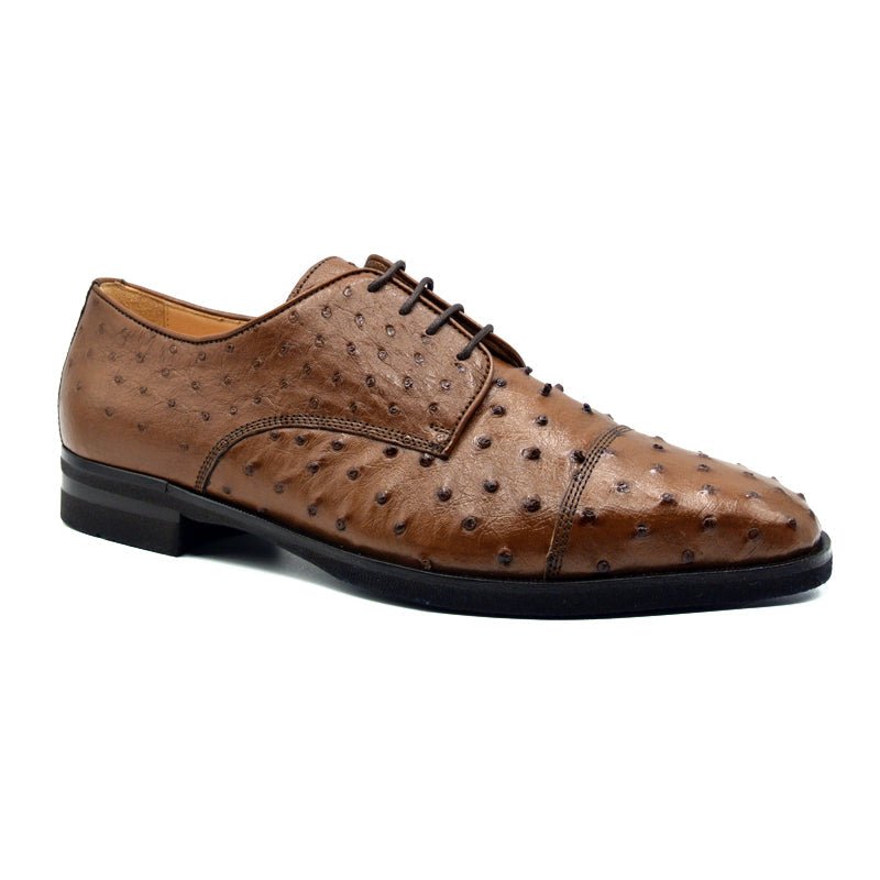 23 - 538 - Bdy Andrea Ostrich Quill Lace Up, Brandy Sale by Zelli Italia – Don't Panic Shoes