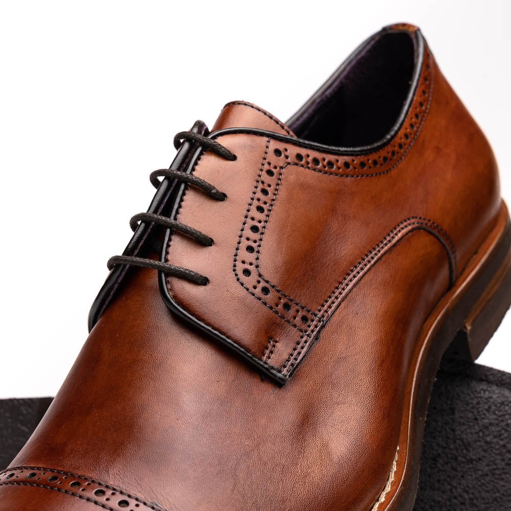 25 - 548 - Cgn Giovanni Italian Calfskin Lace Up Cognac Shop by Zelli Italia – Don't Panic Shoes