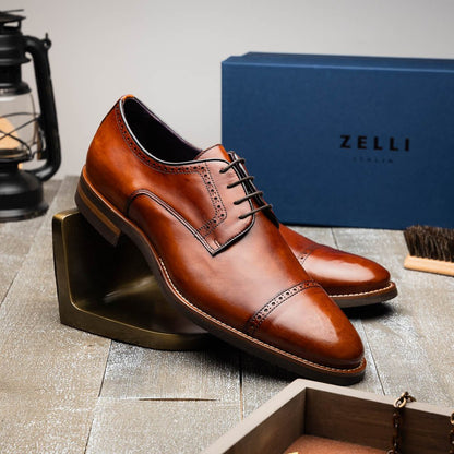 25 - 548 - Cgn Giovanni Italian Calfskin Lace Up Cognac Shop by Zelli Italia – Don't Panic Shoes