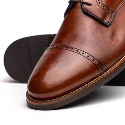 25 - 548 - Cgn Giovanni Italian Calfskin Lace Up Cognac Shop by Zelli Italia – Don't Panic Shoes