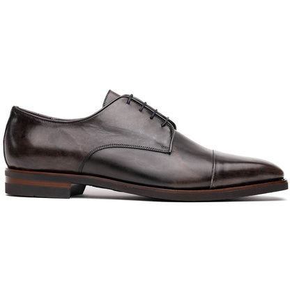 25 - 550 - Gry Enzo Italian Calfskin Cap Toe Burnished Black Shop by Zelli Italia – Don't Panic Shoes