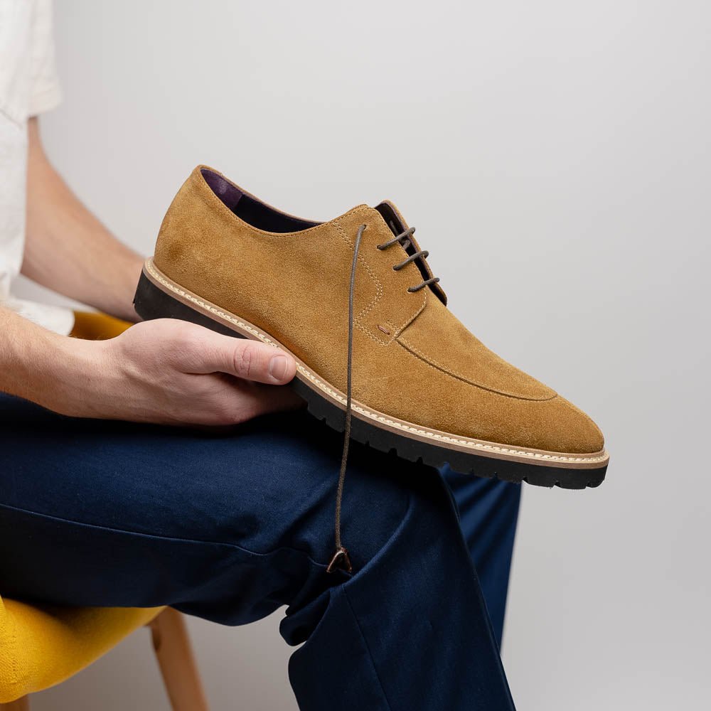 26 - 220 - Tob Campo Sueded Goatskin Lace Up, Tobacco Shop by Zelli Italia – Don't Panic Shoes