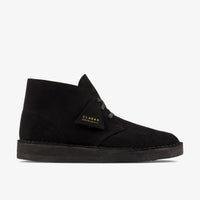 Thumbnail for A close-up image of the stylish and comfortable Men's Clarks Desert Coal shoes in black suede