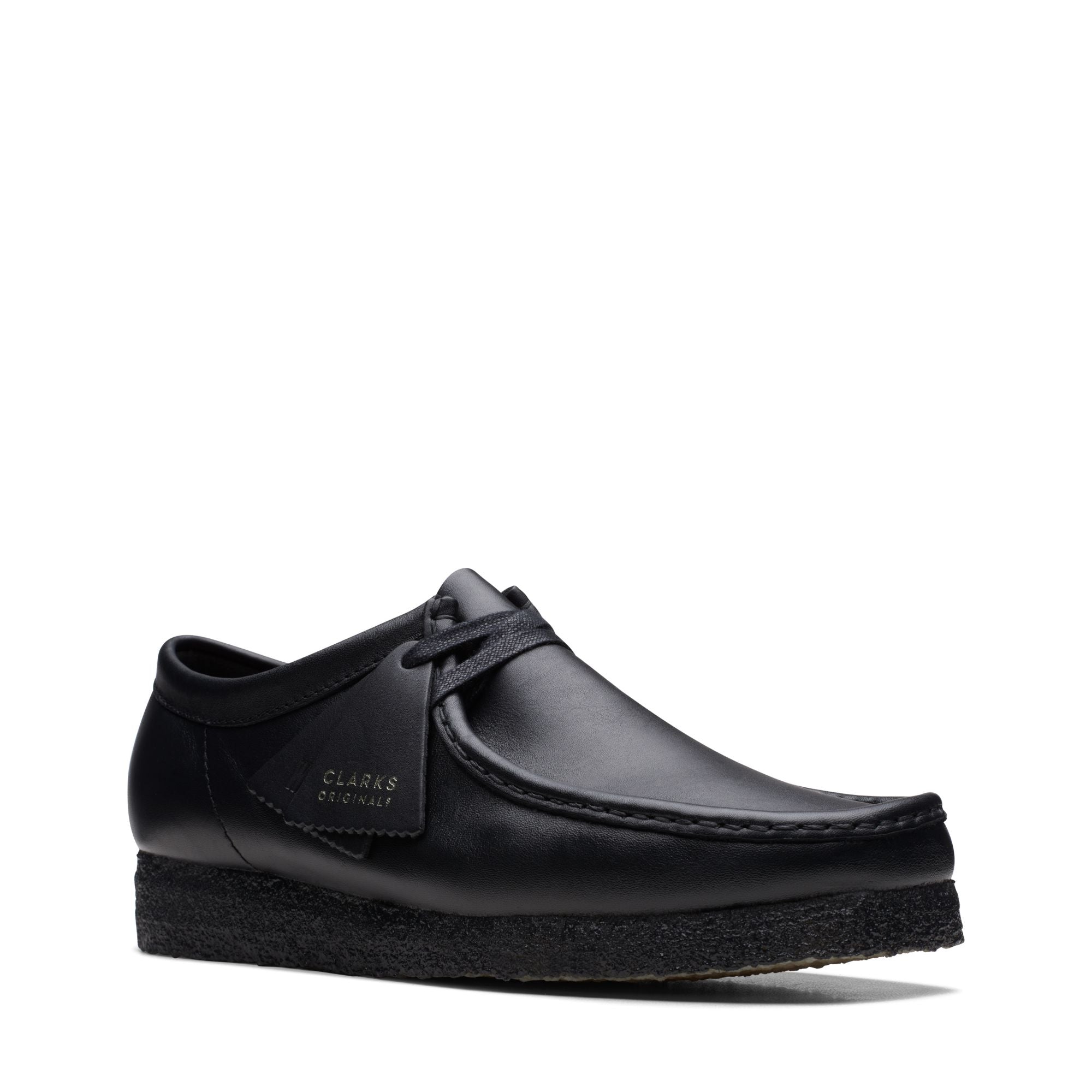 [26155514] MENS CLARKS WALLABEE LOW - BLACK LEATHER