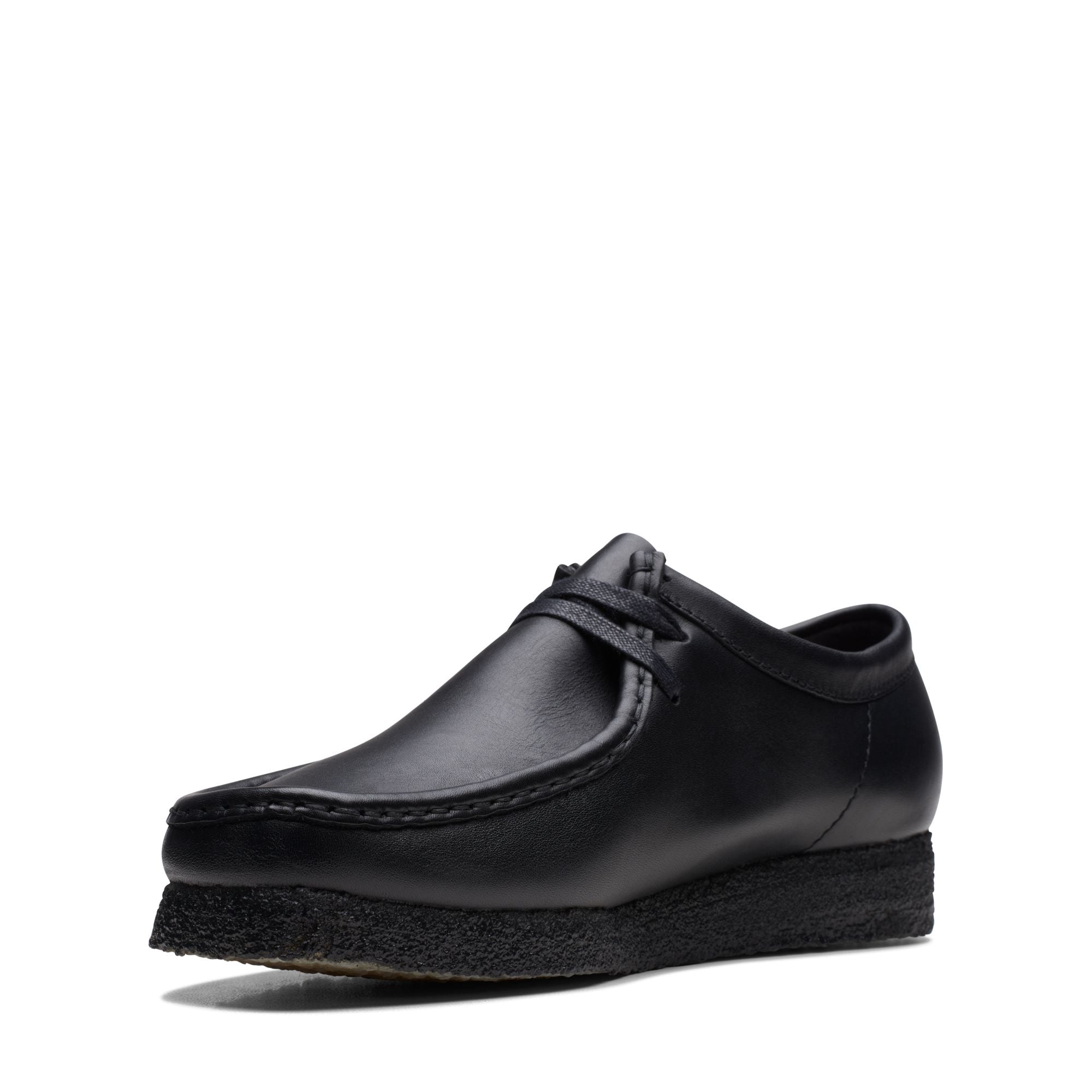 [26155514] MENS CLARKS WALLABEE LOW - BLACK LEATHER