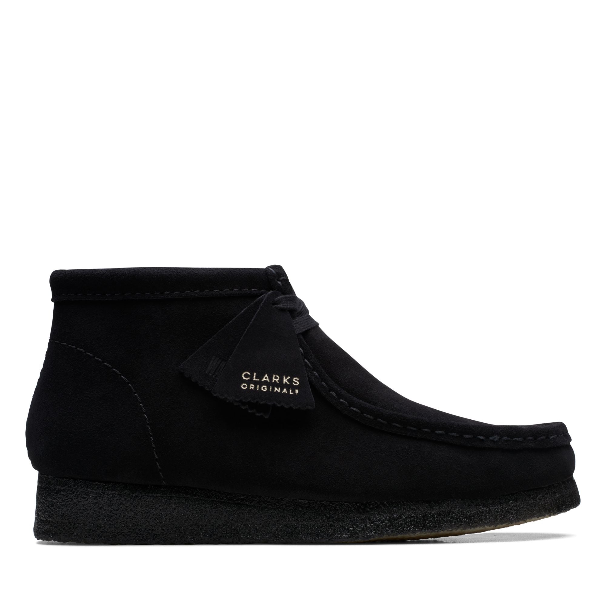 [26155517] MENS CLARKS WALLABEE BOOT - BLACK SUEDE