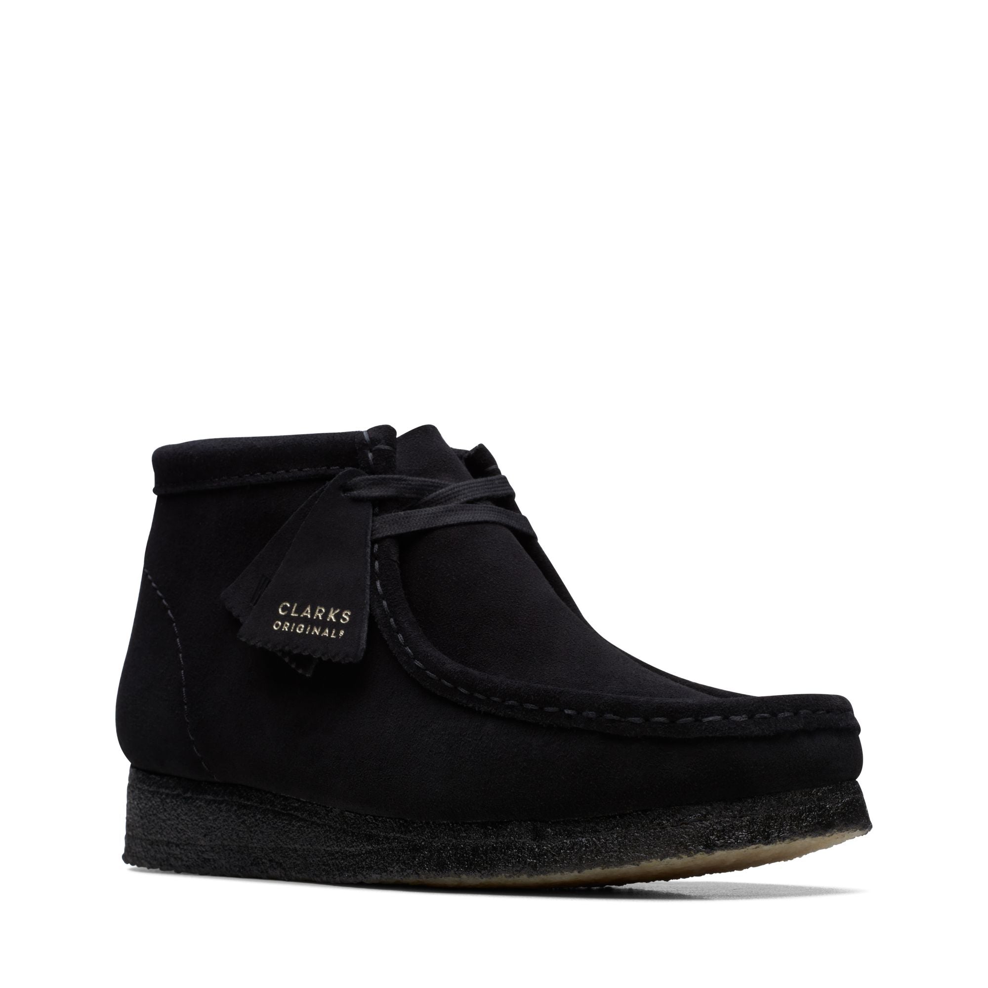 [26155517] MENS CLARKS WALLABEE BOOT - BLACK SUEDE