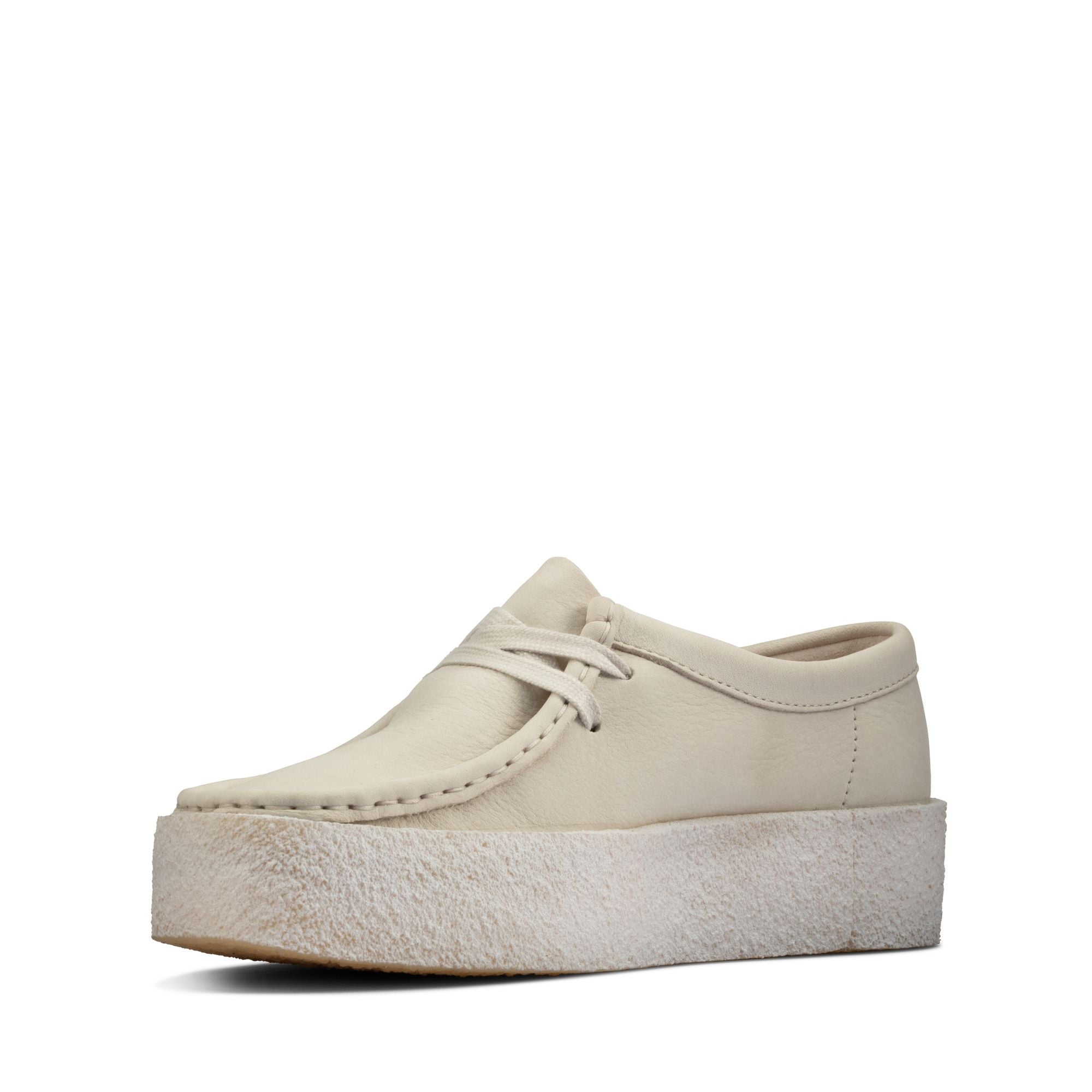 [26158152] WOMENS CLARKS WALLABEE CUP WHITE NUBUCK