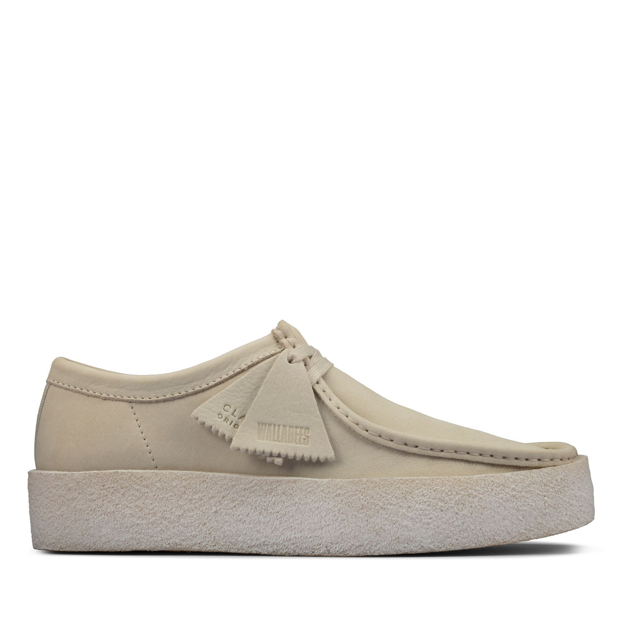 MENS CLARKS WALLABEE CUP in natural suede material with crepe sole