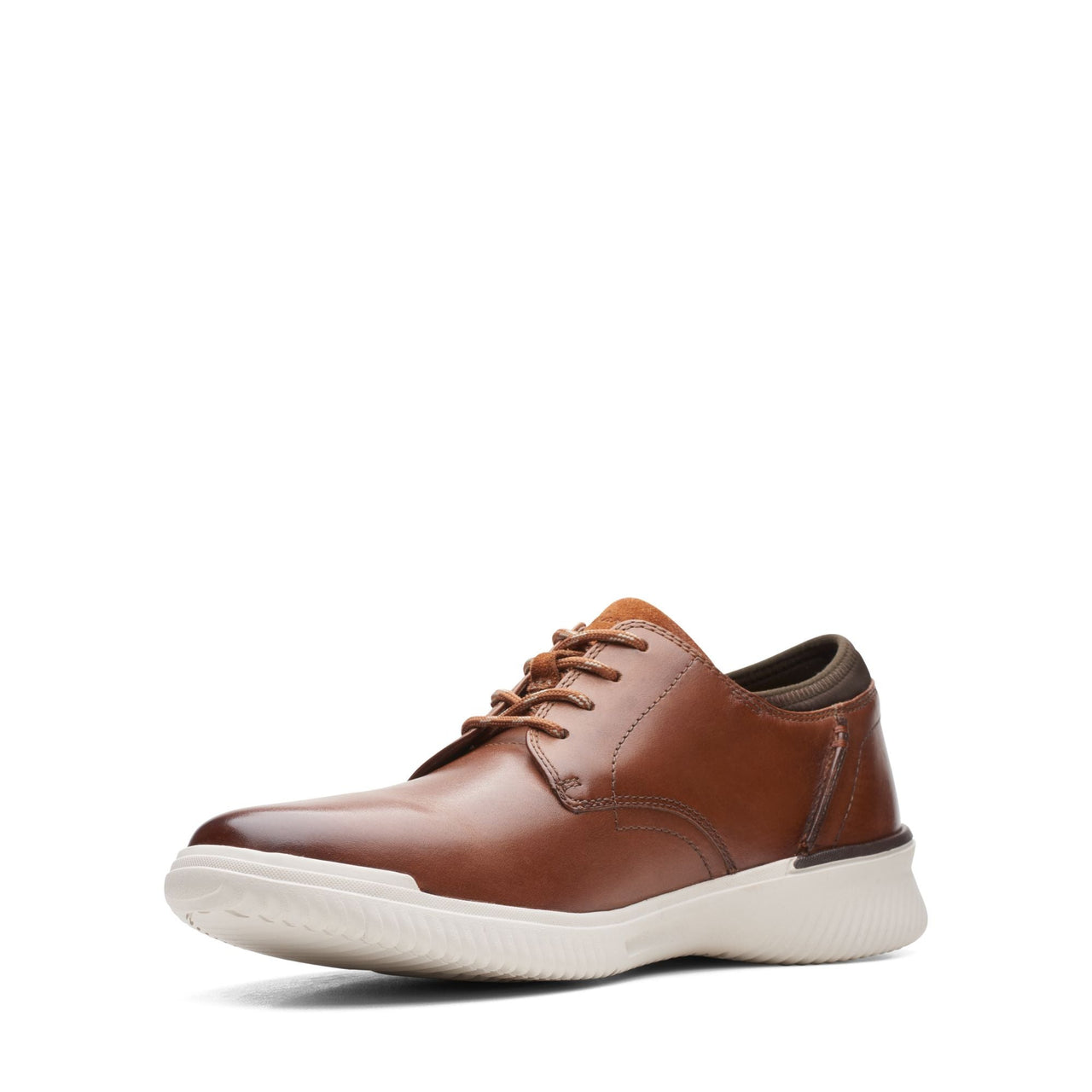 Side view of MENS CLARKS DONAWAY PLAIN OXFORD with laces