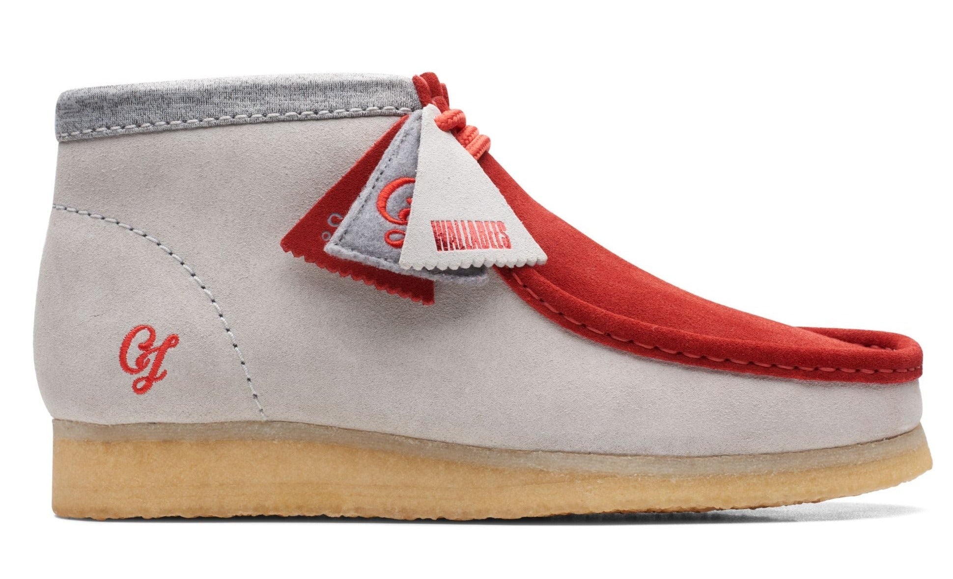 [26165076] Mens Clarks Originals Wallabee VCY 'Red Suede Grey'