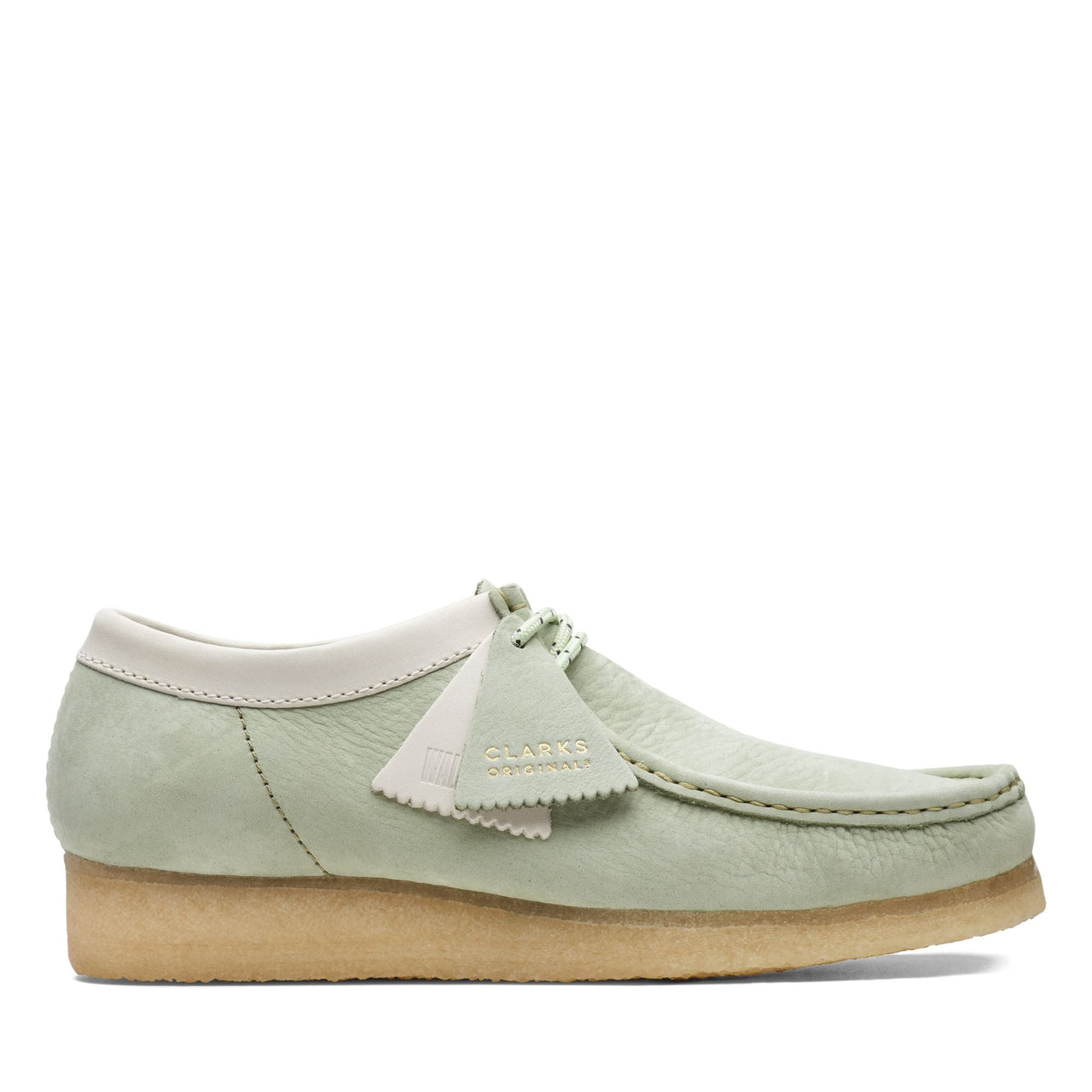 MENS CLARKS WALLABEE shoes in tan suede with rubber sole 