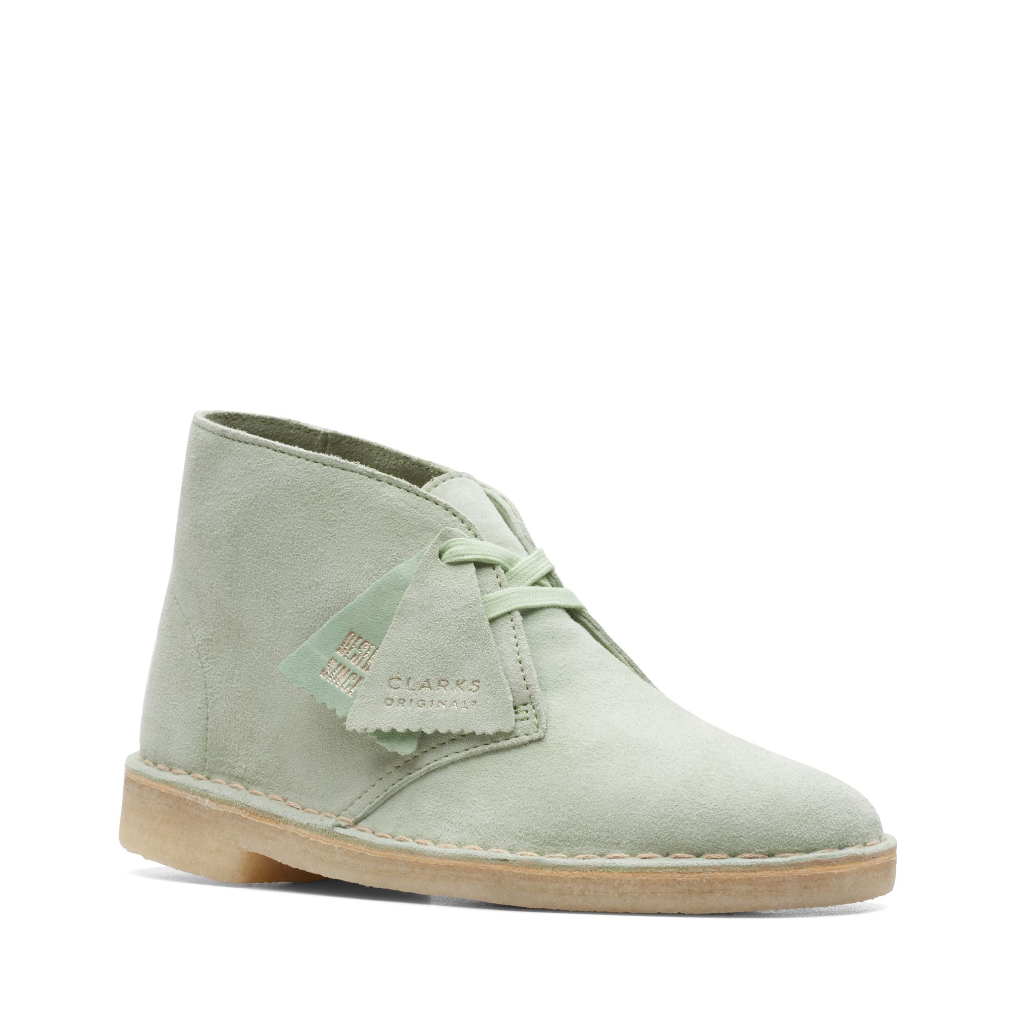 [26165559] WOMENS CLARKS DESERT BOOT PALE GREEN
