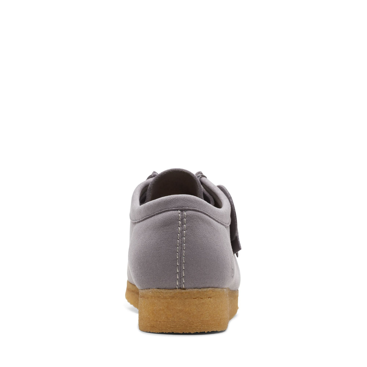 Pair of [26165991] MENS CLARKS WALLABEE in charcoal grey suede, demonstrating the classic and versatile style