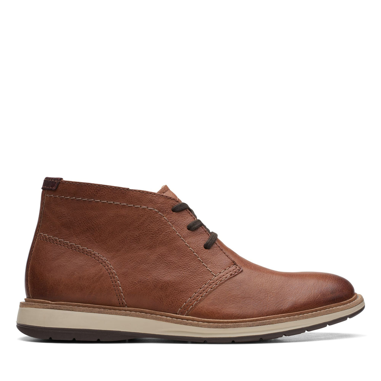 MENS CLARKS CHANTRY MID Boots in Brown Leather with Lace-up closure