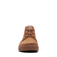 Thumbnail for Brown leather men's Clarks Hodson Mid lace-up boots with cushioned insole