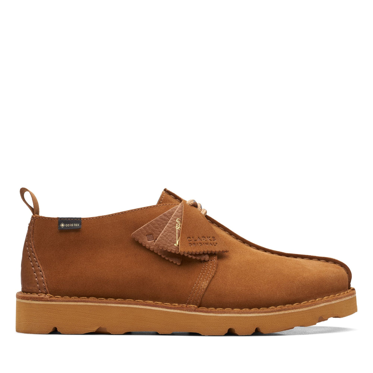 MENS CLARKS DESERT TREK GORE-TEX GTX in beeswax leather with signature center seam