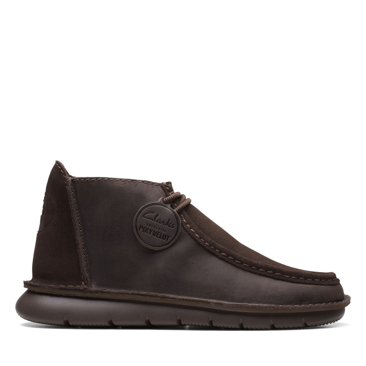 MENS CLARKS COLEHILL WALLY shoe in brown leather with lace-up design