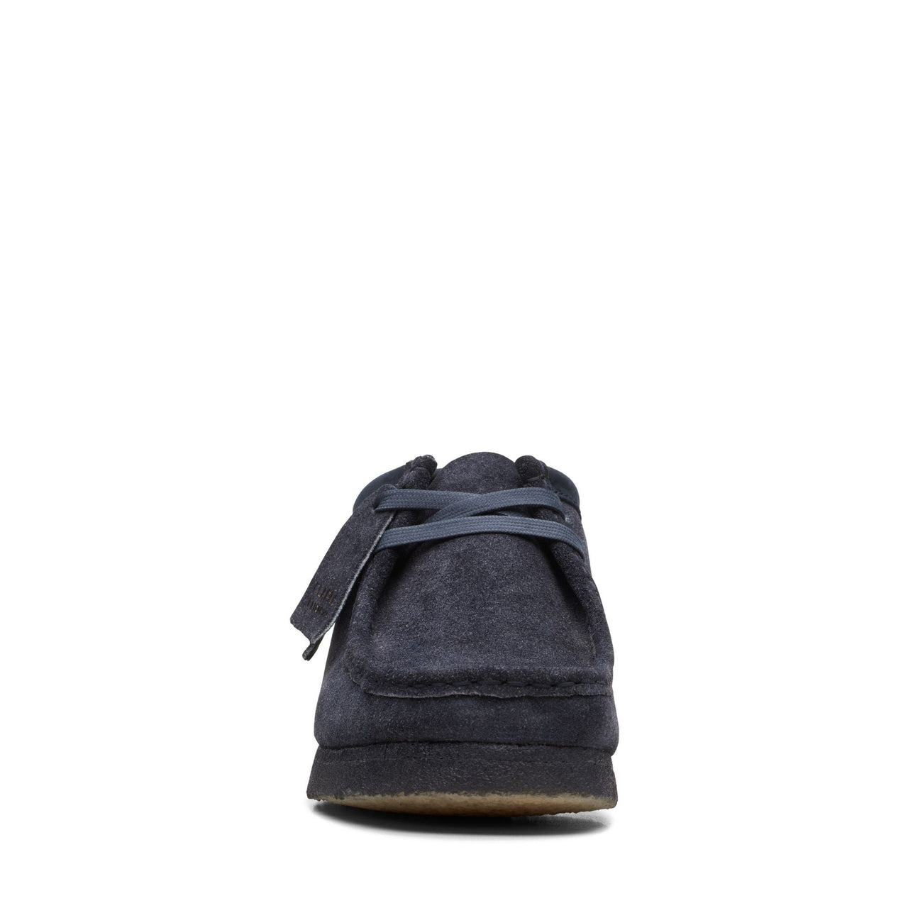 Side view of MENS CLARKS WALLABEE in navy blue suede