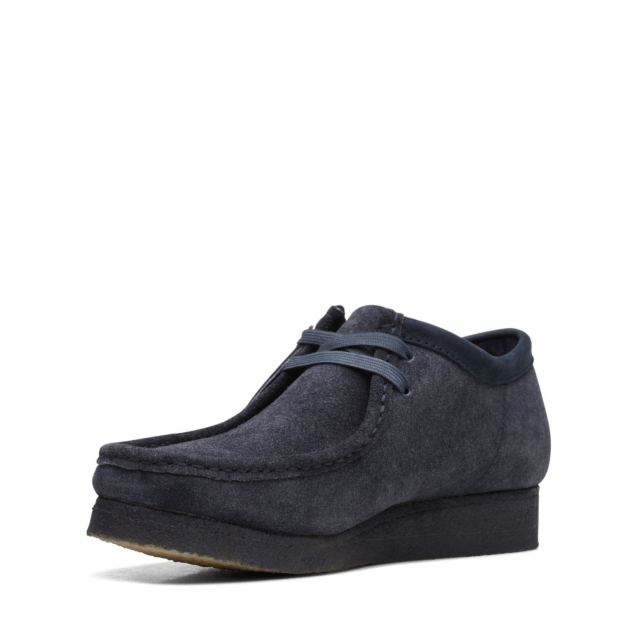 Pair of MENS CLARKS WALLABEE shoes in black leather