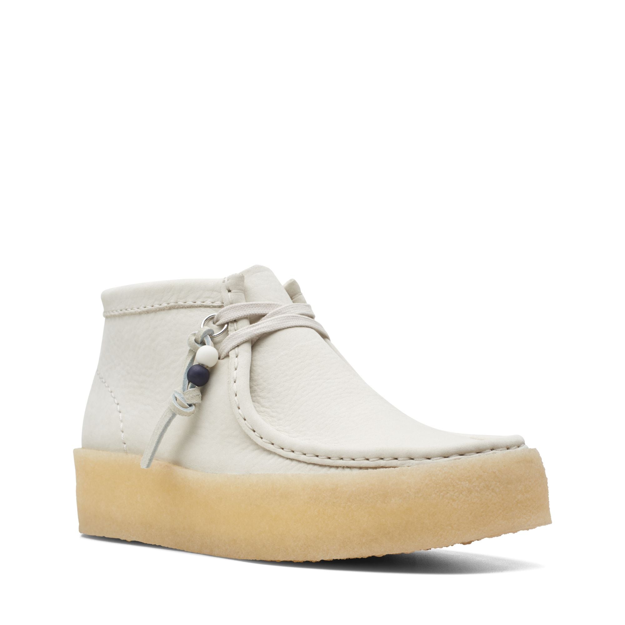 [26168988] WOMENS CLARKS WALLABEE CUP BT WHITE NUBUCK