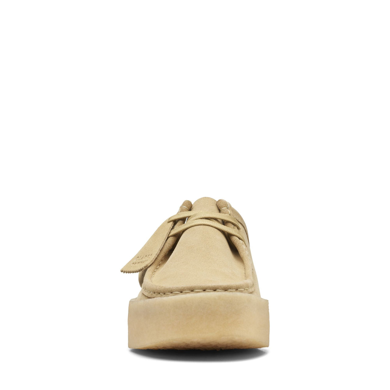 Side view of MENS CLARKS WALLABEECUP LO shoes in tan leather