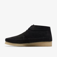 Thumbnail for Close-up of the textured black suede material of the Mens CLARKS WEAVER BOOT