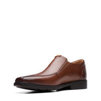 Thumbnail for Brown leather men's Clarks Clarkslite Ave lace-up shoes with cushioned insoles