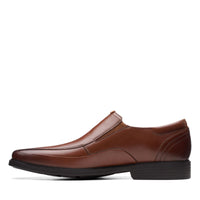 Thumbnail for Black leather men's Clarks ClarksLite Ave shoes with lightweight, cushioned sole