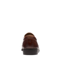 Thumbnail for Black leather men's Clarks ClarksLite Ave shoes with lightweight, cushioned sole